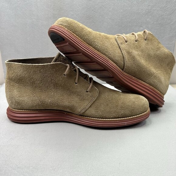Cole Haan LunarGrand Mens Size 12 (M) Chukka Boots Tan Suede Lace-Up C11184 - Picture 5 of 8